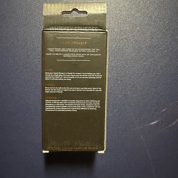 BLKSMITH Whiskey Spheres Drink Chillers 100% Natural Soapstone NEW IN BOX (2) - Picture 2 of 4
